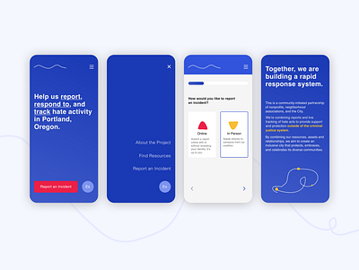 Report a hate crime - mobile branding mobile design nonprofits social good ux web app