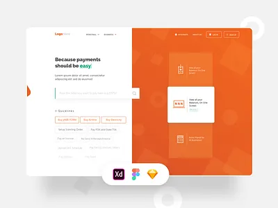 FREEBIE - Biller Landing Page Design (XD + Sketch + Figma) adobexd app design figma logo minimal sketchapp ui ux vector web