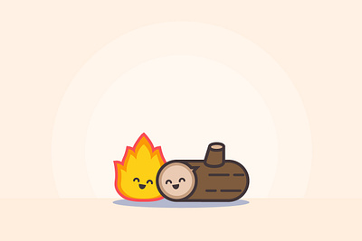 Kawaii yule log 2d design illustration kawaii vector