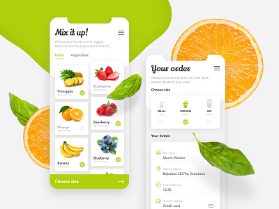 SmoothieBuddy app iox juice juice bar juicy mobile app smoothie ui ux