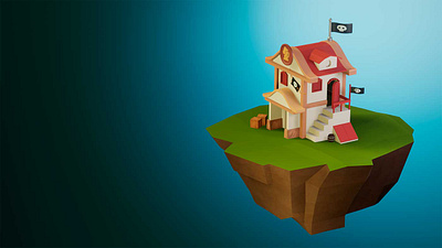 Isometric house 3D 3d 3d art blender blender3d diogodesigner diogosilva illustraion