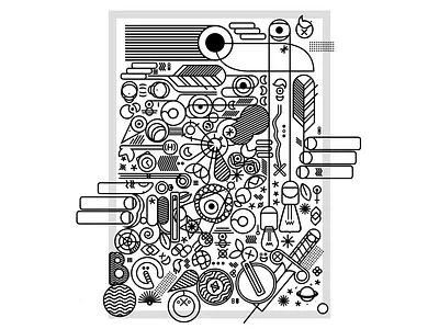 Watch You Poster black white design icon illustration lines poster vector