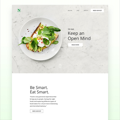 Nutritionist Website Concept nutrition website design