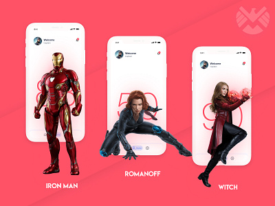 SHIELD APP for avengers animation app avengers branding clean design flat illustration minimal typography ui ux