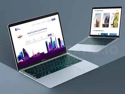 Real-estale Rent Website design illustration realestate responsive design rkhd typography uiux