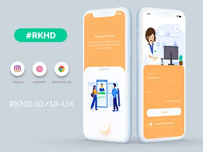 Doctor consultant appoinments consultant consultants doctor app intro screens login rkhd ui ux