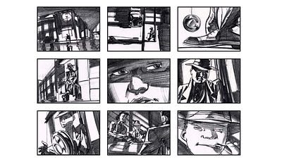 Rice-a-Roni shooting board 1940s black and white blackandwhite boy film noir hand drawing hand drawn high contrast loose noir pencil drawing pencil sketch pencil sketches sketch storyboard storyboard artist storyboarding storyboards yoyo