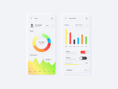 Skeuomorphic Report App UX/UI Design adobe animation creative design design flat design flatdesign illustration minimal neumorphic neumorphism report app design report design skeumorphic skeumorphism skeuomorph ui ux ui ux design ux web