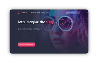 Music distribution website concept adobexd background image dark theme gradient landing page music music website web design website