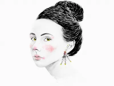 Nature Woman No 3 beauty blackandwhite drawing fashion fashion illustration illustration colombia nature portrait woman woman portrait