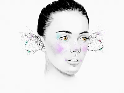 Nature Woman No 4 beauty blackandwhite drawing fashion fashion illustration fashion illustrator illustration illustration colombia nature portrait woman portrait