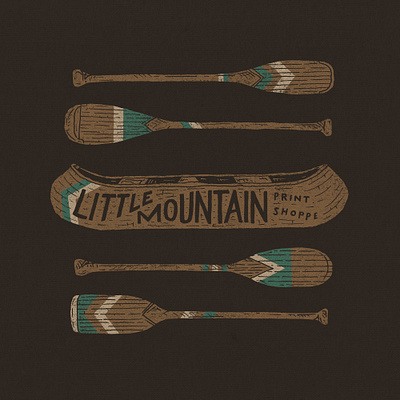 Canoe Illustration Series camp canoe design drawing hand drawn illustration joe horacek lettering little mountain print shoppe sketch type typography