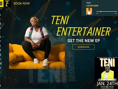 Desktop 3 artiste celebrity cool dailyui design lagos landing page music musician nice nigeria ui ui ux design ux website