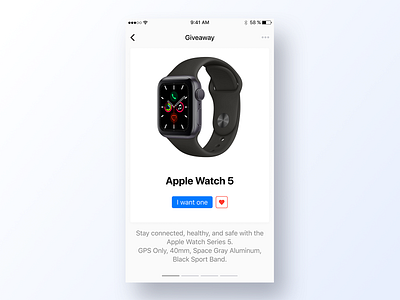 097 Giveaway app app design apple watch dailyui design give away giveaway giveaways interface new series 5 smartwatch ui ux watch