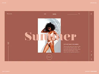 E-commerce fashion website branding clean e commerce website fashion flat homepage illustration landing minimal typography uidesign uxdesign website