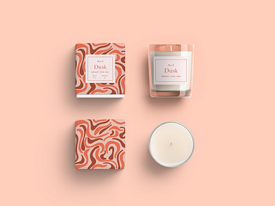 Candle label abstract candle label label design muted orange packaging packaging design