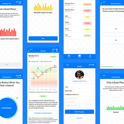 Hearing Test Mobile App android app ios app mobile app mobile app design mobile design uiux uxdesign