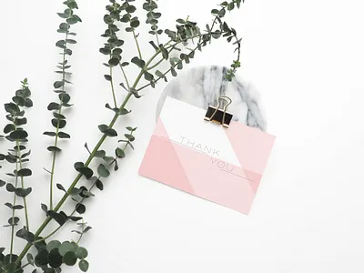 Thank you card geometric greeting card minimalist pink thank you thank you card