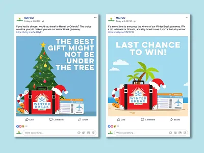 MAPCO Winter Break Sweepstakes campaign digital digital graphic giveaway social social media vacation winter
