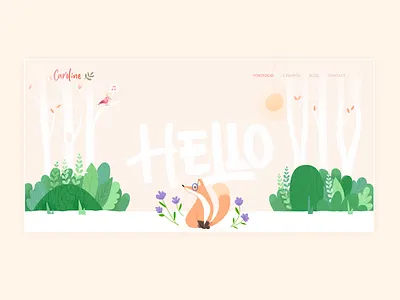 My personal website bird digital flowers forest fox hello illustration nature personal photoshop portfolio portfolio site procreate sun vegetal webdesign website wip