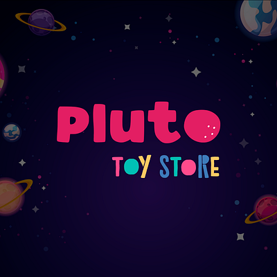 Pluto branding kids logo logo design logodesign logos logotype photoshop store storefront toys