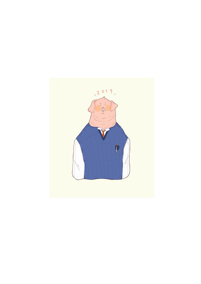 Pig Mayor 2019 2019 character design illustration ipadpro pig procreate