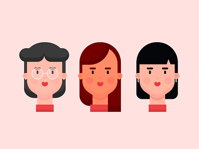 Girl Characters 1 character character design face girl girl character icon design illustration lady portrait teacher character woman women