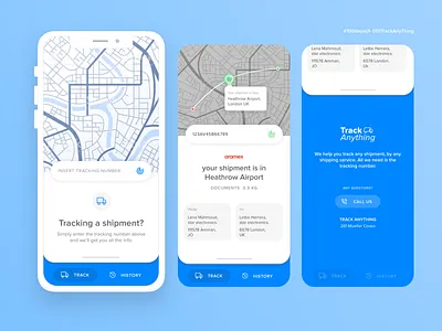 100daysUI - 001: Track Anything 100daychallenge app clean ios iphone location map mobile shipment sketchapp tracking ui uidesign uiux ux uxui