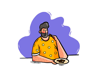 Illustration bearded character design food graphic design illustration pratikartz shot sketch website