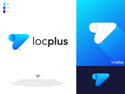 Locplus - Logo Design Branding blue brand branding identity branding branding agency branding design branding style guide business clever smart modern design graphic design designer icon icons symbol illustration location logo design mark logomark brandmark minimalist logo p logo studio logo technology vector