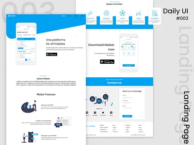 Landing Page Design daily ui design illustration landing page mabar ui web website