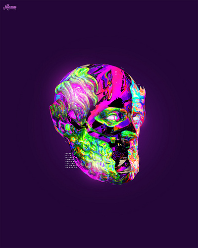 Chromatic Statue abstract artwork chromatic chrome colorful eye glitch glow gradient green iridescent klarens minimal poster poster art psychedelic purple rainbow trippy vivid