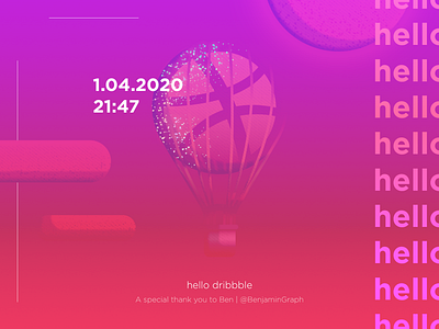 Hello dribbble ! airballoon design first shot hellodribbble illustration vector