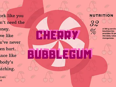 Cherry Bubblegum Soda Can Label candy canva design design font label label design labels pink red soda can sweet