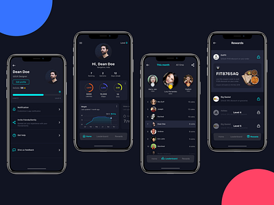 health Tracker app clean concept creative dark mode dark ui design health ideas minimal mobile tracker ui ux