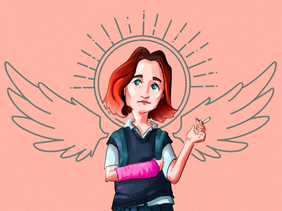 Lady Bird doodle fan art first shot hello dribbble illustration lady bird poster saoirse ronan