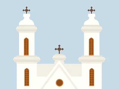 The Hanging church design flat illustration vector
