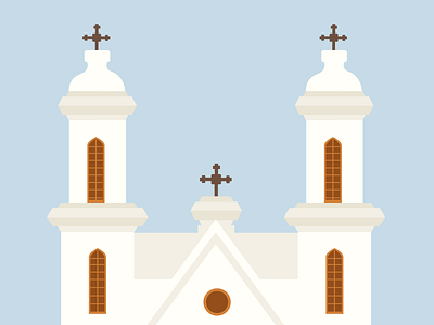 The Hanging church design flat illustration vector