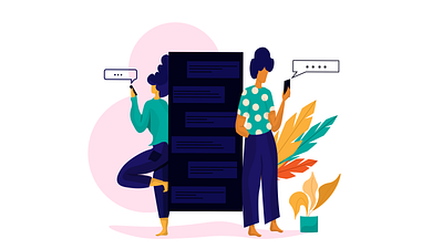 Online Chatting Illustration characterdesign chatting design illustration messaging online