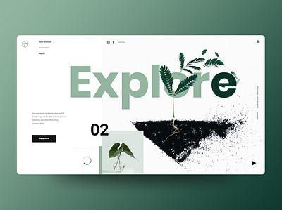 Plant & Nature Website Concept concept design designer nature plant shot ui ux website website concept