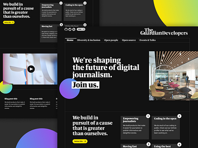 Guardian Developers dark mode dark ui interface journalism the guardian trendy website