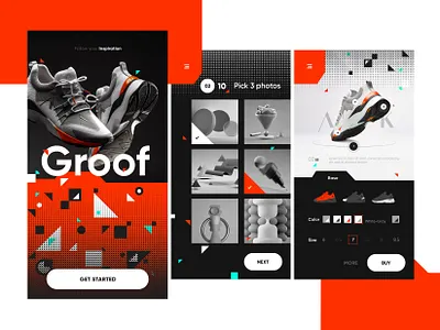 Shoe customization app 2d adidas application arkk concept design illustration nike nortix shape shoe shoe design shoe shop ui ui design ux ux design