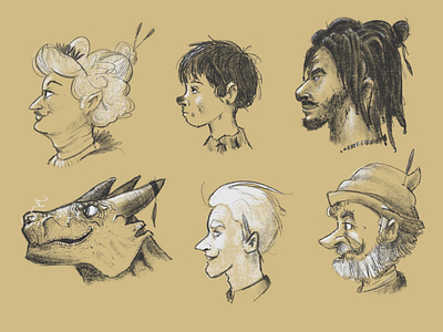 Faces on faces character illustration