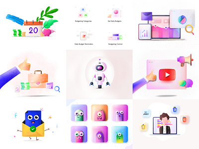 2019 Favourite Illustrations android apple avatar bot robot email google illustration illustration art illustrations ios iphone job linkedin neel prakhar procreate sharma user youtube