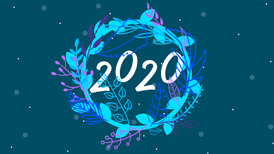 Happy New Year ! 2020 adobe illustrator botanical create design graphic illustration leaves naturelover typography vector wild