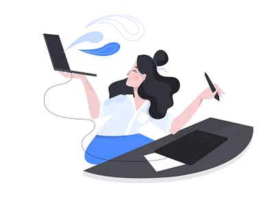 Designer character designer girl illustration vector