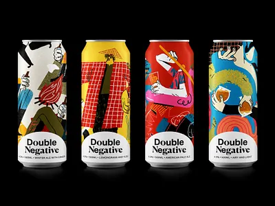 Double Negative Brewery beer beer label brand illustration design illustrated packaging illustration packaging packagingdesign