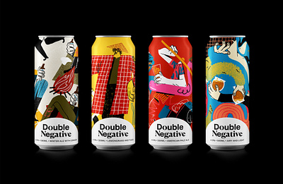 Double Negative Brewery beer beer label brand illustration design illustrated packaging illustration packaging packagingdesign