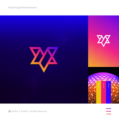 MV Colorful Monogram abstract app branding design lettering lettermark logo monogram symbol typography ui vector