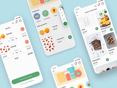 Groceries app application design flat food groceries grocery app interaction design minimal mobile app design online shop online shopping online store ui ux